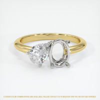 18K White & Yellow Accent Stones Ring Setting Image