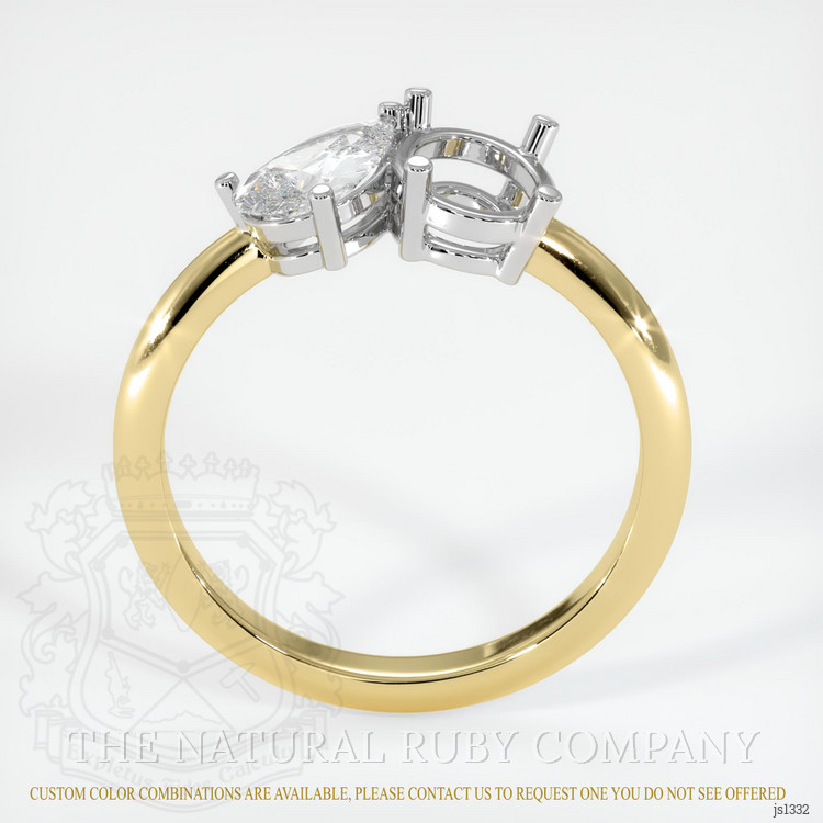 18K White & Yellow Accent Stones Ring Setting