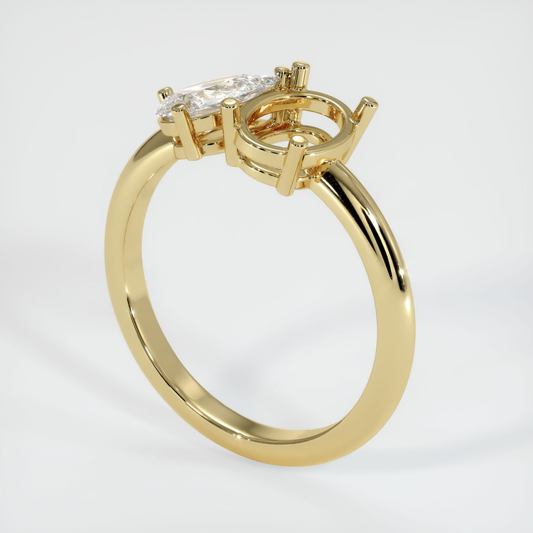 14K Yellow Gold Accent Stones Ring Setting