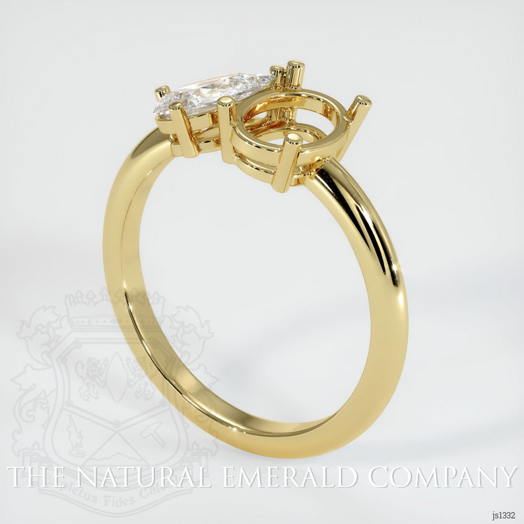 18K Yellow Gold Accent Stones Ring Setting