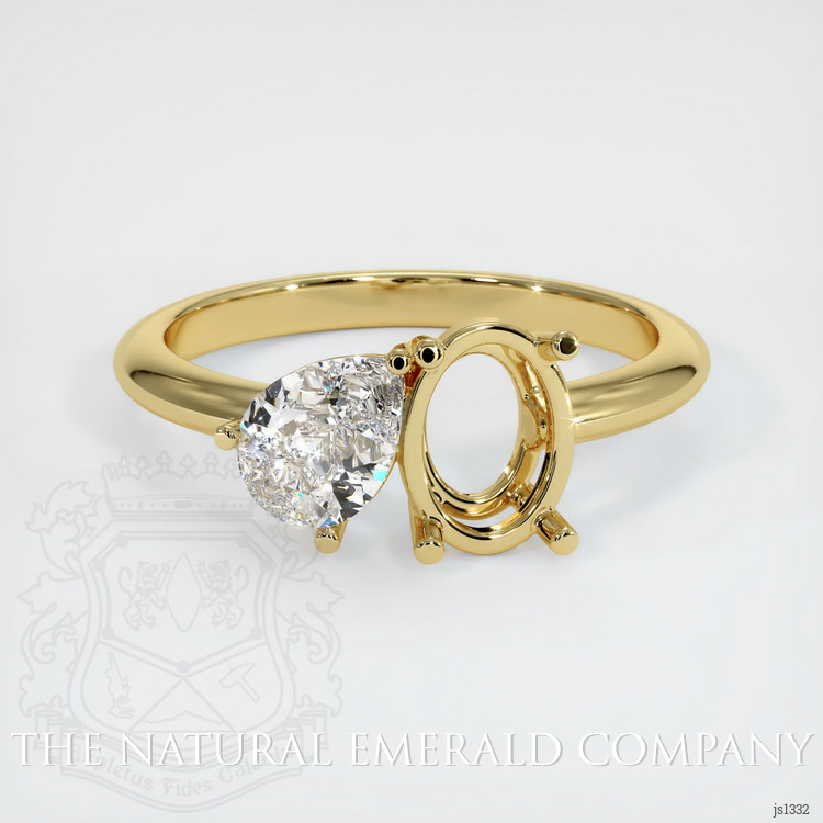 18K Yellow Gold Accent Stones Ring Setting