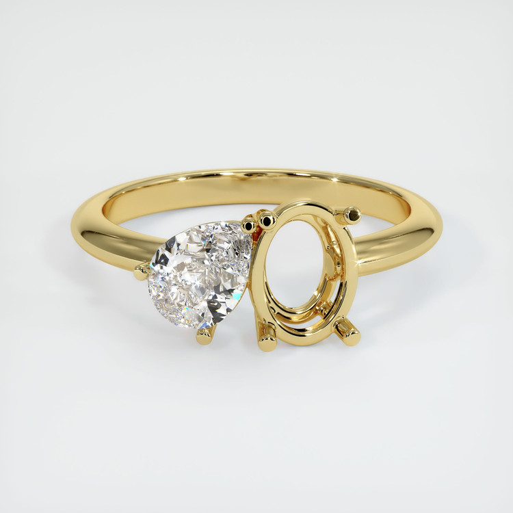 18K Yellow Gold Accent Stones Ring Setting