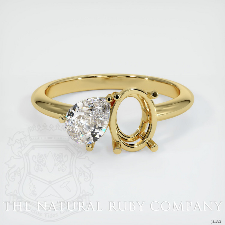 18K Yellow Gold Side Stones Ring Setting #JS1332Y18