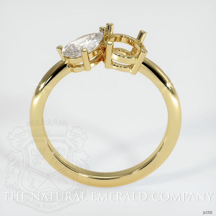 18K Yellow Gold Side Stones Ring Setting #JS1332Y18