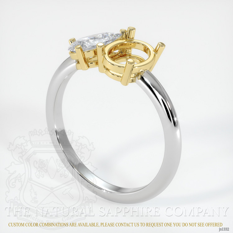 14K Yellow & White Accent Stones Ring Setting
