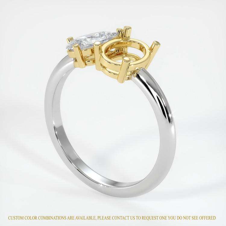 14K Yellow & White Accent Stones Ring Setting