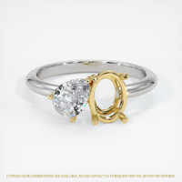 14K Yellow & White Accent Stones Ring Setting Image