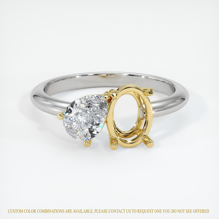 14K Yellow & White Accent Stones Ring Setting