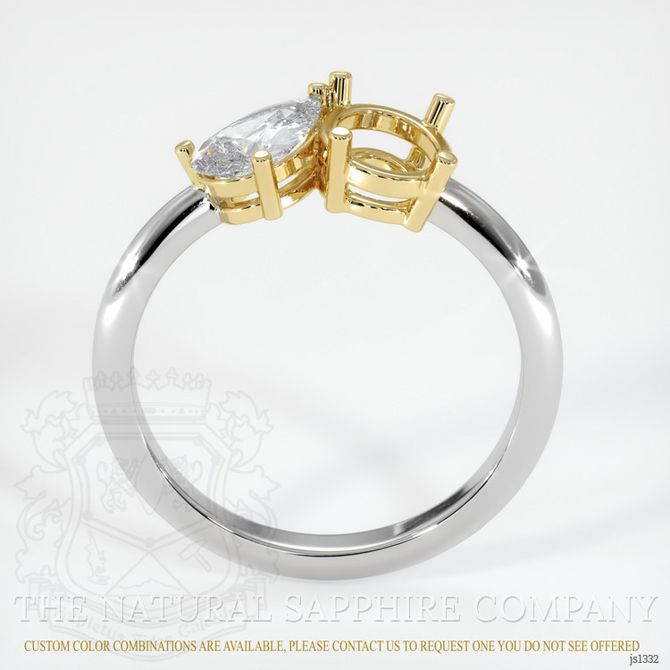 14K Yellow & White Accent Stones Ring Setting