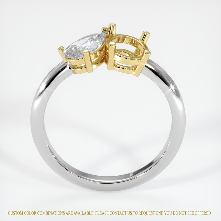 14K Yellow & White Accent Stones Ring Setting