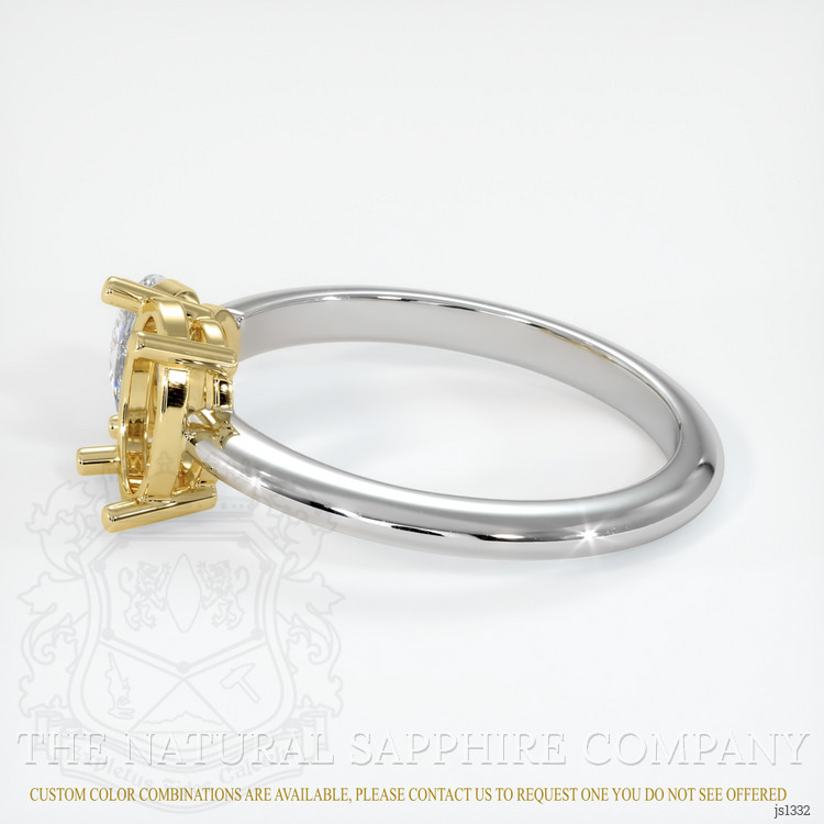18K Yellow & White Accent Stones Ring Setting