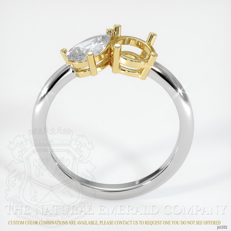 18K Yellow & White Accent Stones Ring Setting