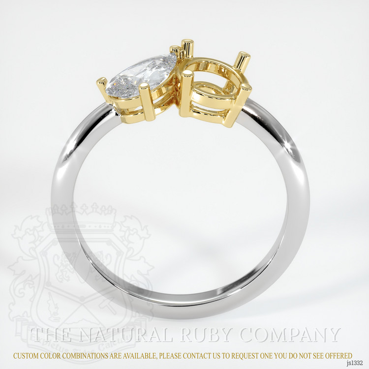 18K Yellow & White Accent Stones Ring Setting