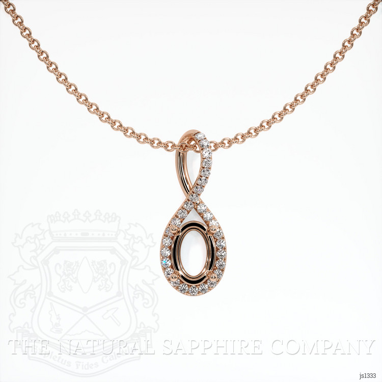 14K Rose Gold Pave Pendant Setting