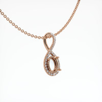 14K Rose Gold Pave Pendant Setting Image