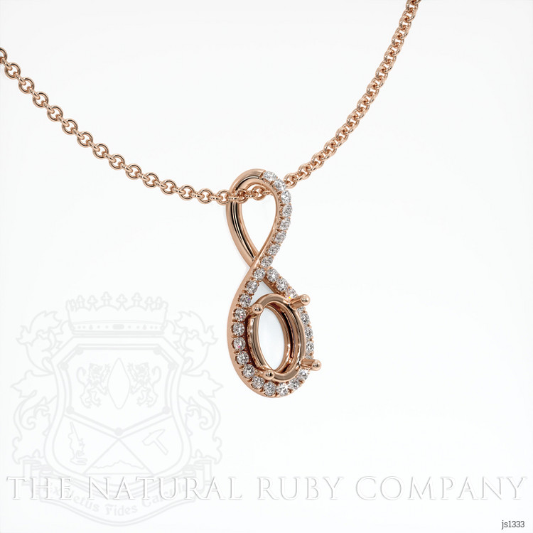 14K Rose Gold Pave Pendant Setting