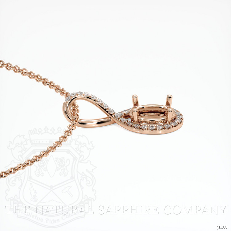 14K Rose Gold Pave Pendant Setting