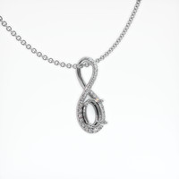 10K White Gold Pave Pendant Setting Image