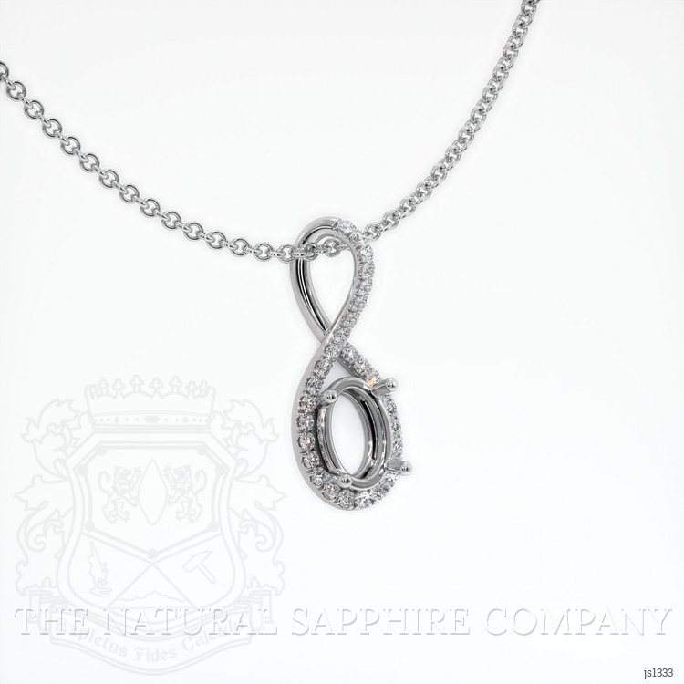 14K White Gold Pave Pendant Setting
