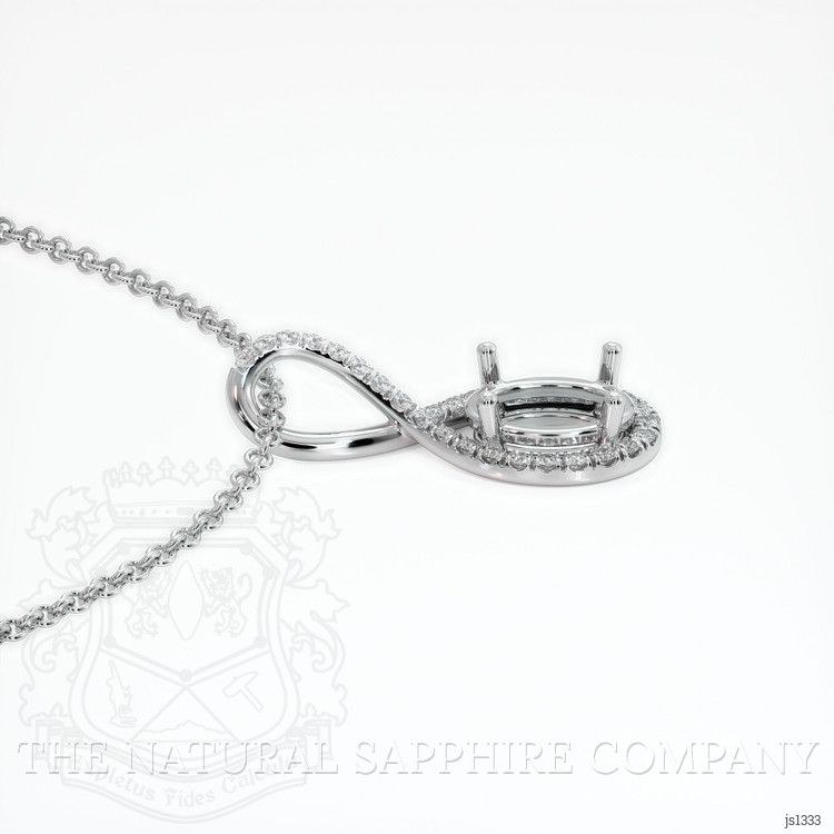 14K White Gold Pave Pendant Setting