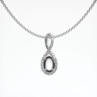 Pave Emerald Pendant 3.64 Ct., 18K White Gold Combination Setting