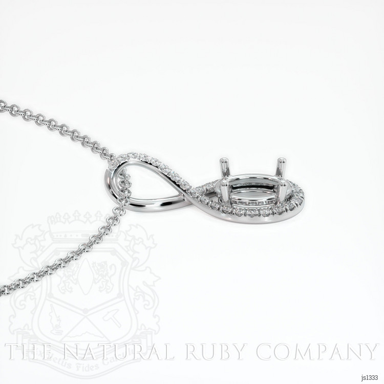 18K White Gold Pave Pendant Setting