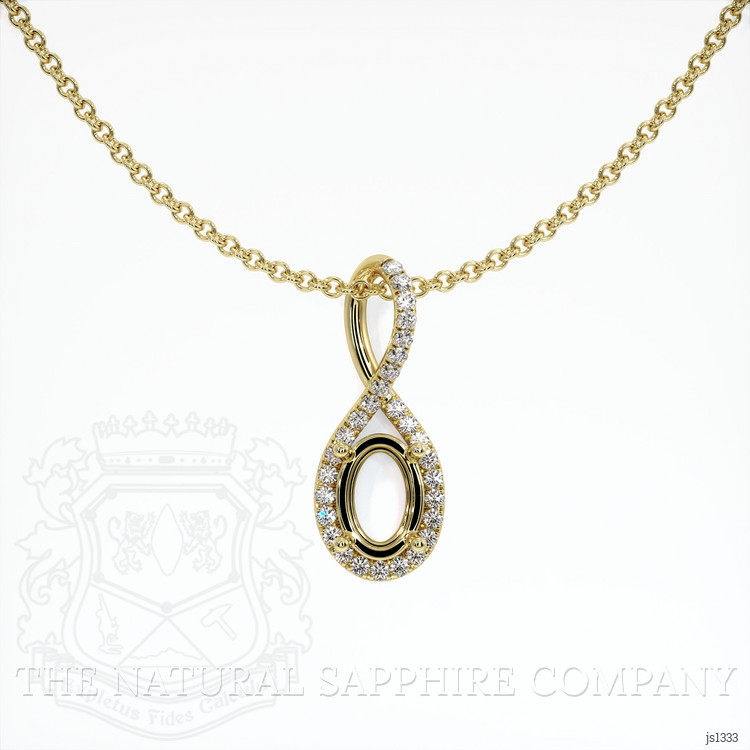 14K Yellow Gold Pave Pendant Setting