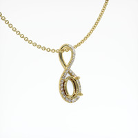 14K Yellow Gold Pave Pendant Setting Image