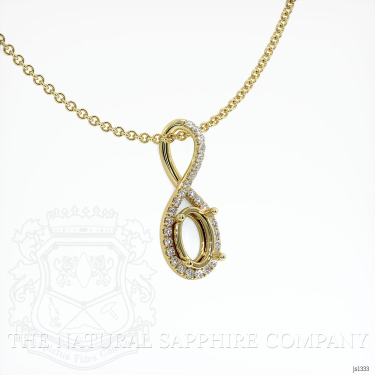 14K Yellow Gold Pave Pendant Setting