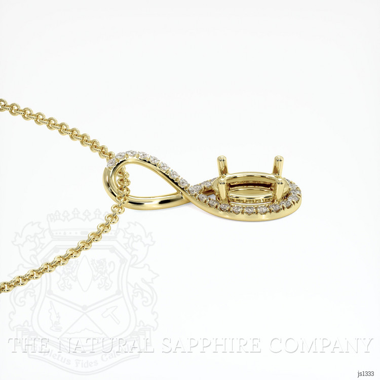 14K Yellow Gold Pave Pendant Setting