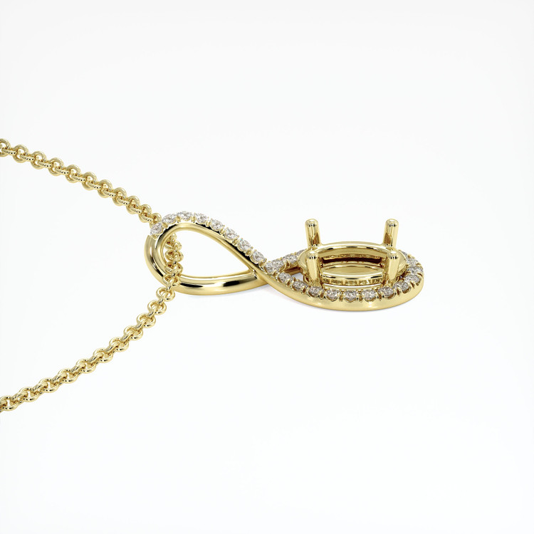 14K Yellow Gold Pave Pendant Setting