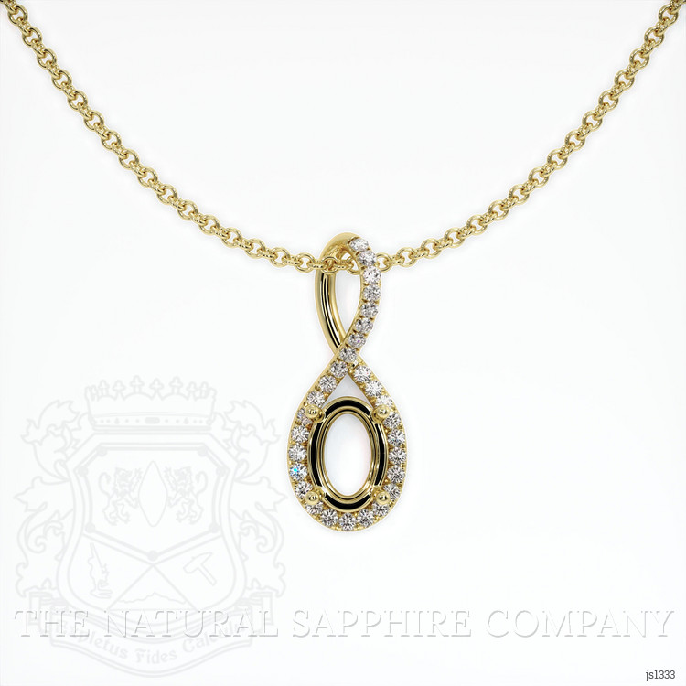 18K Yellow Gold Pave Pendant Setting