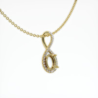 18K Yellow Gold Pave Pendant Setting Image
