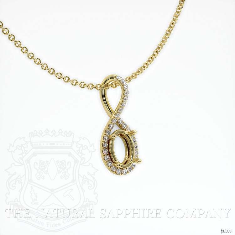 18K Yellow Gold Pave Pendant Setting