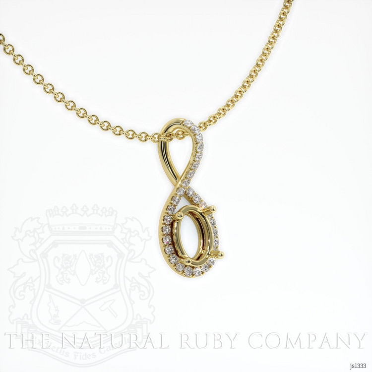 18K Yellow Gold Pave Pendant Setting