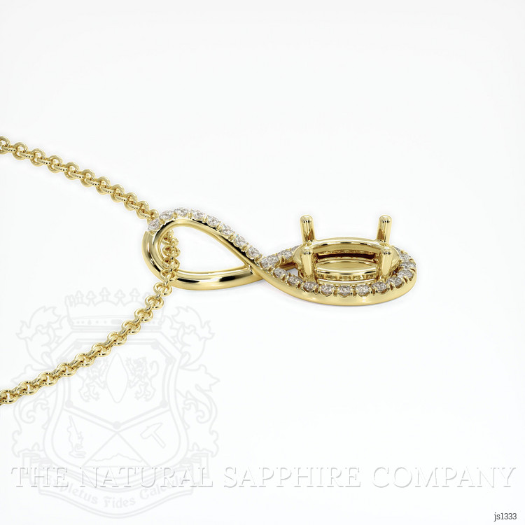 18K Yellow Gold Pave Pendant Setting