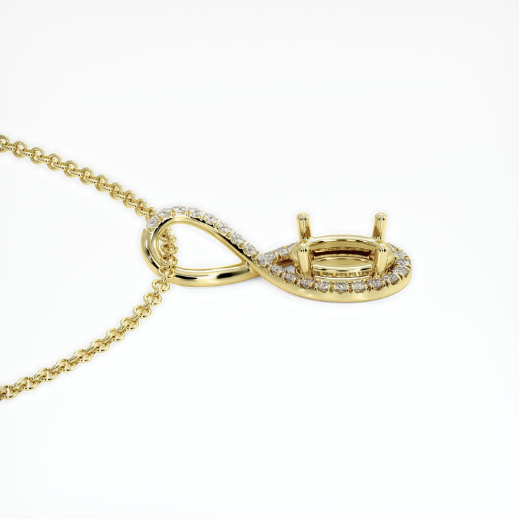 18K Yellow Gold Pave Pendant Setting