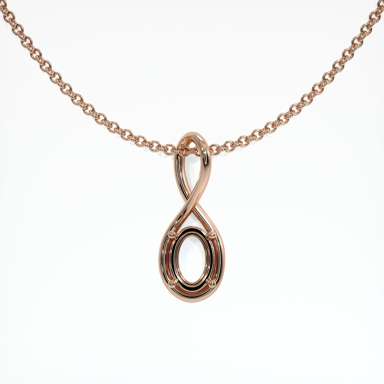 14K Rose Gold Solitaire Pendant Setting