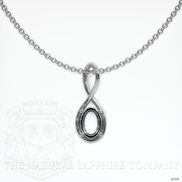 10K White Gold Solitaire Pendant Setting
