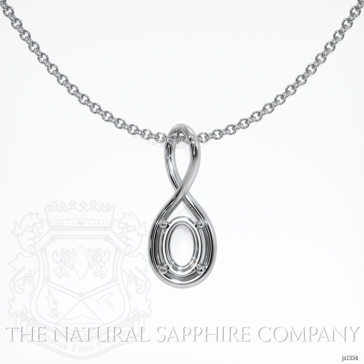 14K White Gold Solitaire Pendant Setting