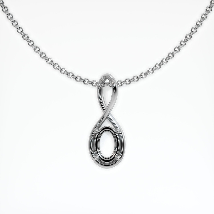 18K White Gold Solitaire Pendant Setting