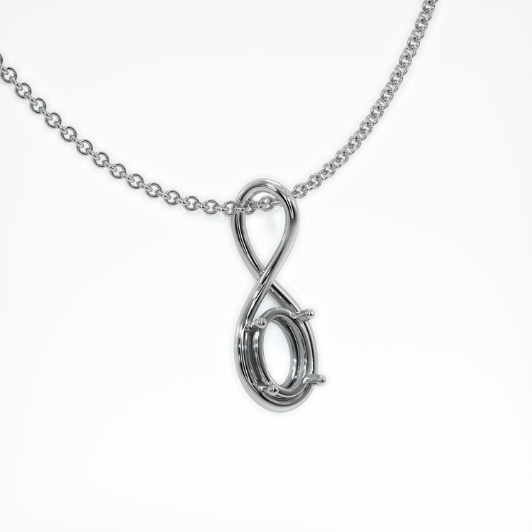 18K White Gold Solitaire Pendant Setting