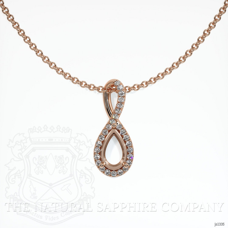 14K Rose Gold Pave Pendant Setting