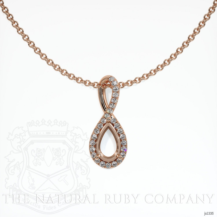14K Rose Gold Pave Pendant Setting
