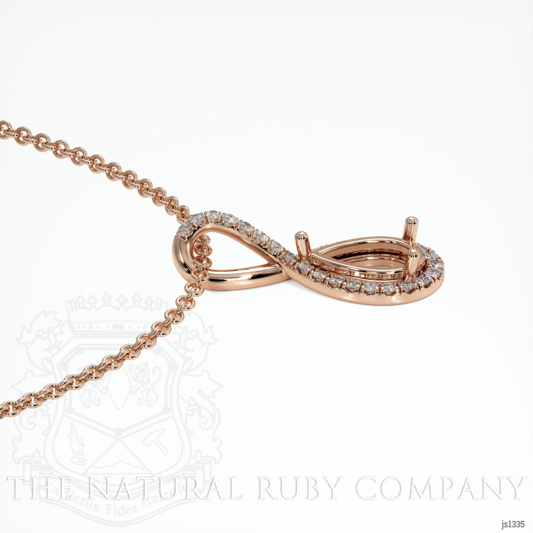 14K Rose Gold Pave Pendant Setting