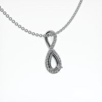 10K White Gold Pave Pendant Setting Image