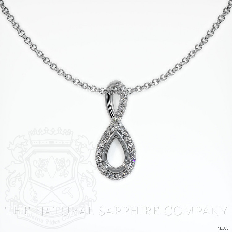 14K White Gold Pave Pendant Setting