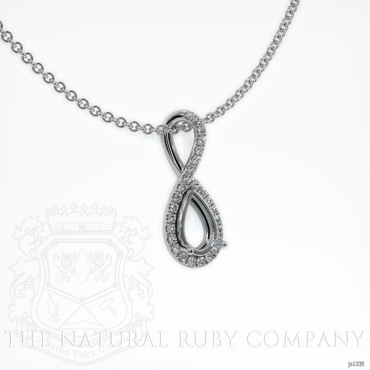 14K White Gold Pave Pendant Setting