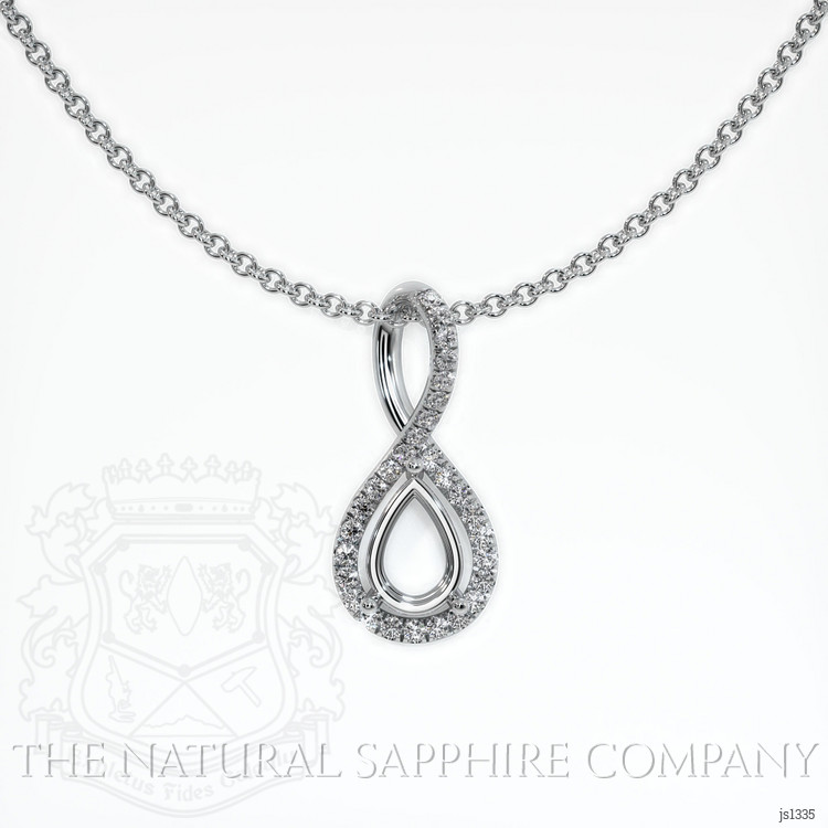 18K White Gold Pave Pendant Setting