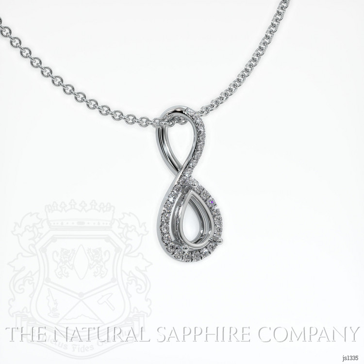 18K White Gold Pave Pendant Setting